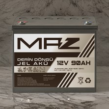 Maz Akü 12 Volt 90 Amper  Derin Döngü Jel Akü Max Performans