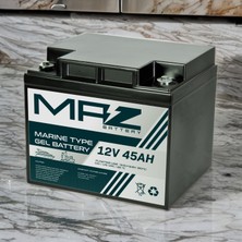 Maz Akü 12 Volt 45 Amper (Ah) Marine Jel VRLA Akü (Yeni Üretim)