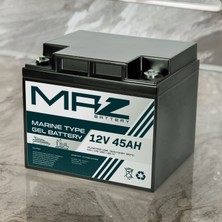 Maz Akü 12 Volt 45 Amper (Ah) Marine Jel VRLA Akü (Yeni Üretim)