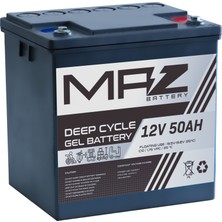 Maz Akü 12 Volt 50 Amper (Ah) Deep Cycle Jel Akü (Yeni Üretim)