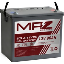 Maz Akü 12 Volt 90 Amper (Ah) Solar Jel VRLA Akü (Yeni Üretim)