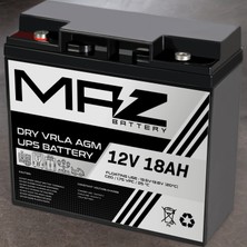 Maz Akü 12 Volt 18 Amper (Ah) Kuru Agm Vrla Akü (Yeni Üretim)