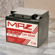 Maz Akü 12 Volt 45 Amper (Ah) Solar Jel VRLA Akü (Yeni Üretim)