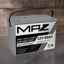 Maz Akü 12 Volt 80 Amper (Ah) Kuru Agm Vrla Akü (Yeni Üretim)