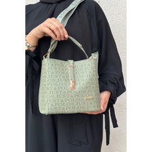 Just Polo Baskı Desenli Kilit Detaylı 3 Gözlü El ve Omuz Çantası 22X20CM PBU4002