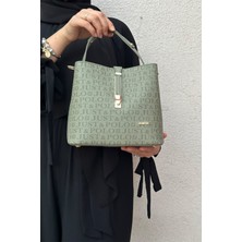 Just Polo Baskı Desenli Kilit Detaylı 3 Gözlü El ve Omuz Çantası 22X20CM PBU4002