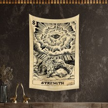 Vagonik Tarot Kartı Strength Duvar Örtüsü Halısı