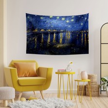 Vagonik Van Gogh Yıldızlı Gece Desenli Duvar Örtüsü Halısı Ev Dekorasyonu İçin Şık Seçim