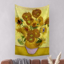 Vagonik Van Gogh Vazoda Ayçiçekleri Duvar Örtüsü Halısı