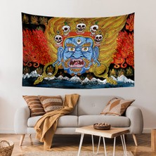Vagonik Tibet Etnik Desen Budist Thangka ve Mandala Bohem Duvar Örtüsü Halısı
