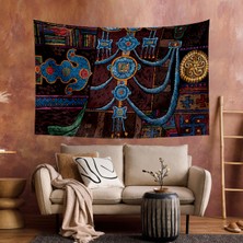 Vagonik Tibet Etnik Desen Budist Thangka ve Mandala Bohem Duvar Örtüsü Halısı