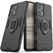 Microcase Realme 10 4g Batman Serisi Yüzük Standlı Armor Kılıf - Siyah AL3349