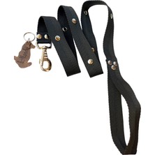 Balkonda Köpek gezdirme tasması siyah kolon metal zımbalı kalın kancalı genişlik:2,5cm gezdirme kayışı:120cm dog leash B3-11