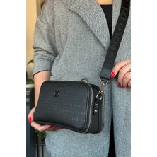 Just Polo Kadın 5 Bölmeli Ayarlanabilir Uzun Askılı Omuz Çantası  6 Bölmeli 28 X18 cm 4023-JP Siyah