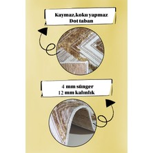 Babil Home Kaymaz Tabanlı Kesme Kabartmalı Salon Koridor Mutfak Hali Gold Yolluk Ymr 9014 Gold