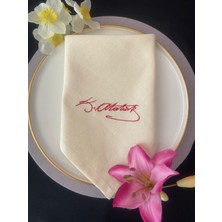 Zeren Home Atatürk Imzası Nakışlı Dertsiz Servis Sunum Peçetesi 40X40 - 2ADET