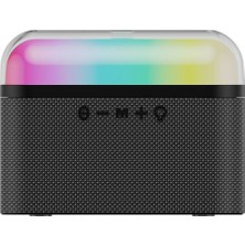 Wiwu Bluetooth Speaker Wiwu P60 Rgb LED Işıklı Taşınabilir Kablosuz Hoparlör Thunder Wireless Siyah