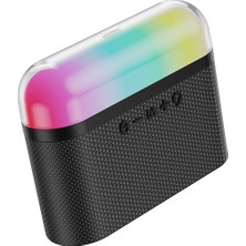 Wiwu Bluetooth Speaker Wiwu P60 Rgb LED Işıklı Taşınabilir Kablosuz Hoparlör Thunder Wireless Siyah