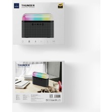 Wiwu Bluetooth Speaker Wiwu P60 Rgb LED Işıklı Taşınabilir Kablosuz Hoparlör Thunder Wireless Siyah