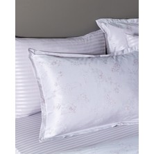 Madame Coco Audrey King Size Jakarlı Saten Nevresim Takımı - Açık Mürdüm