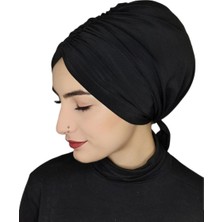 R&S Modibone Mayo ve Hasema Üstü Uyumlu Hijab Arkadan Baglamalı Bone Siyah Renk
