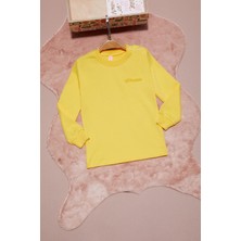 Pembe Life Sarı Yazı Nakışlı Kız Çocuk Çıtçıtlı Sweatshirt 16415