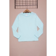 Pembe Life Su Yeşili Uzun Kollu Kız Çocuk Düz Sweatshirt 16424