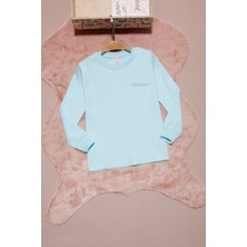 Pembe Life Mint Yazı Nakışlı Kız Çocuk Çıtçıtlı Sweatshirt 16422
