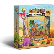 Dinozor Sticker Box - Çocuklar Için 800 Sticker Set, Origami Kağıdı & Not Defteri - Çıkartma Kutusu