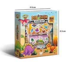 Dinozor Sticker Box - Çocuklar Için 800 Sticker Set, Origami Kağıdı & Not Defteri - Çıkartma Kutusu