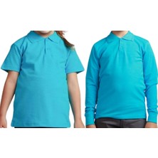 Mavimoure Unisex Polo Yaka 2' Li T-Shirt Uzun Kol + Kısa Kol