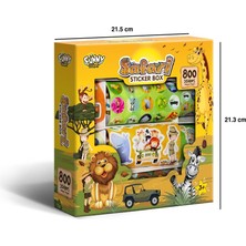 Safari Sticker Box - Çocuklar Için 800+ Sticker Set, Origami Kağıdı & Not Defteri - Çıkartma Kutusu