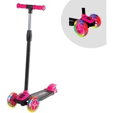 Lees home Pembe Cool Wheels LED Işıklı 3 Tekerlekli Yükseklik Ayarlı Twist Çocuk Scooter 3-9 Yaş