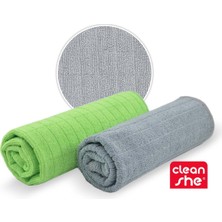 Cleanshe Universal Mikrofiber Kareli Temizlik Bezi 2'li Set 50X70