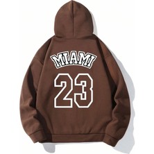 Amor Man Büyük Beden Özel Tasarım Kapüşonlu Miami Sırt Baskılı 3 Iplik Şardonlu Pamuk Oversize Erkek Sweatshırt
