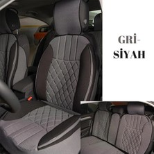 Fresh Start Kia Retona Uyumlu Lüks Oto Koltuk Minderi Ön Arka 5'li Takım Gri Siyah