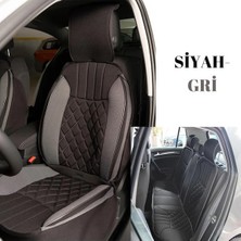 Fresh Start toyota Avensis Uyumlu Lüks Oto Koltuk Minderi Ön Arka 5'li Takım Siyah Gri