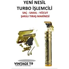 Vintage T9 Dragon Profesyonel Şarjlı Çok Fonksiyonlu Tıraş Makinesi