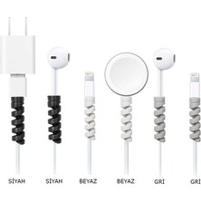 Wully Şarj Kablosu Koruyucu Silikon Spiral Yay Aparat Trend Koruyucu (6 Adet)