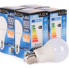Ack 9W LED Ampul 3000K Günışığı E27 4'lü Eko Paket