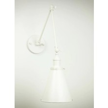 Riolight  Rustik1,vintage1,retro Hareketli Başlık Üç Mafsallı 1XE27 Duylu Beyaz Metal Akrobat Aplik