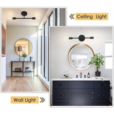 Riolight  Modern Siyah 2XE27 Duylu Ayna Üstü Metal Duvar Aplik NOT:1ADET Fiyatıdır