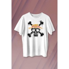 Kendim Seçtim Şapkalı One Piece Anime Baskılı Tişört Unisex T-Shirt