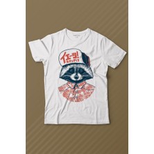 Kendim Seçtim Raccoon Gömlekli Rakun Silüeti Baskılı Tişört Çocuk T-Shirt