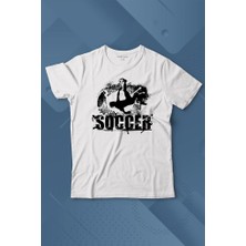Kendim Seçtim Soccer Röveşata Gol Atan Futbolcu Taktik Baskılı Tişört Çocuk T-Shirt