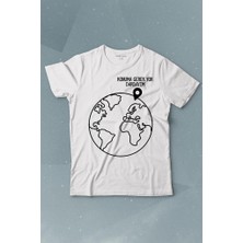 Kendim Seçtim Konuma Gerek Yok Dünya Minimal Baskılı Tişört Çocuk T-Shirt