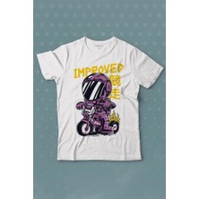 Kendim Seçtim Motor Bike Kide Motocross Improved Japanese Japonca Baskılı Tişört Çocuk T-Shirt