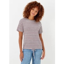 Kübra tekstil 2460 Multicoloured Simli Çizgili Tişört