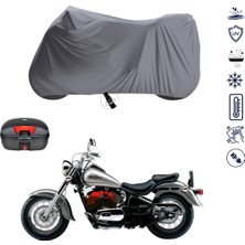 Teksin Kawasaki Vn 800 Vulcan Çantalı Motosiklet Brandası 4 Mevsim Su Geçirmez Motor Brandası