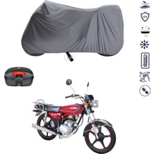Teksin Kuba Cg 100_KM 125-6 Çantalı Motosiklet Brandası 4 Mevsim Su Geçirmez Motor Brandası